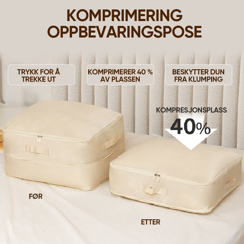 Stor Kapasitet Kompresjons Oppbevaringspose for Dyne
