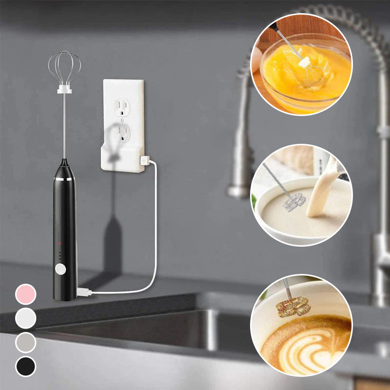 Håndholdt 2 i 1 elektrisk miniskummer og visp