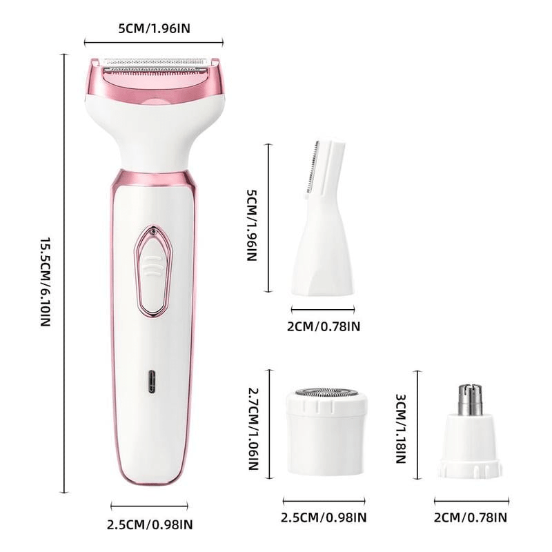 4 - i - 1 Elektrisk Bikini Trimmer & Barbermaskin for Kvinner – Glatt, Smertefri & Sikker Hårfjerning - NordHjem