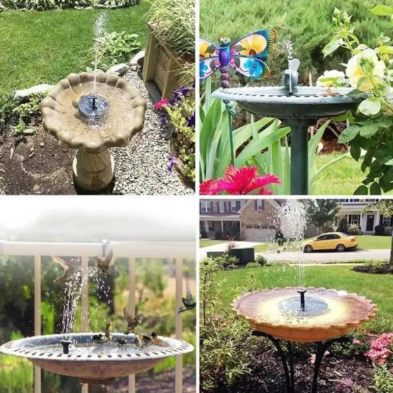 SolarFountain - Utendørs Solfylt Vannpumpe Flytende Hagefontene