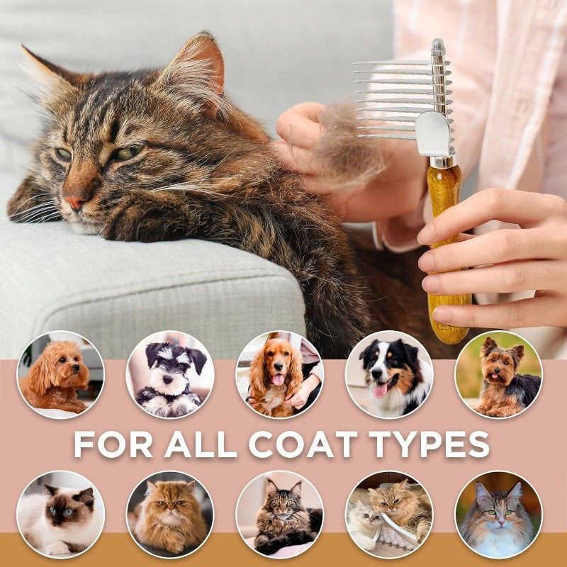DogCatFri™ DemattingComb 1+1 GRATIS: Kjæledyr Serrated Dematting Rake Kam