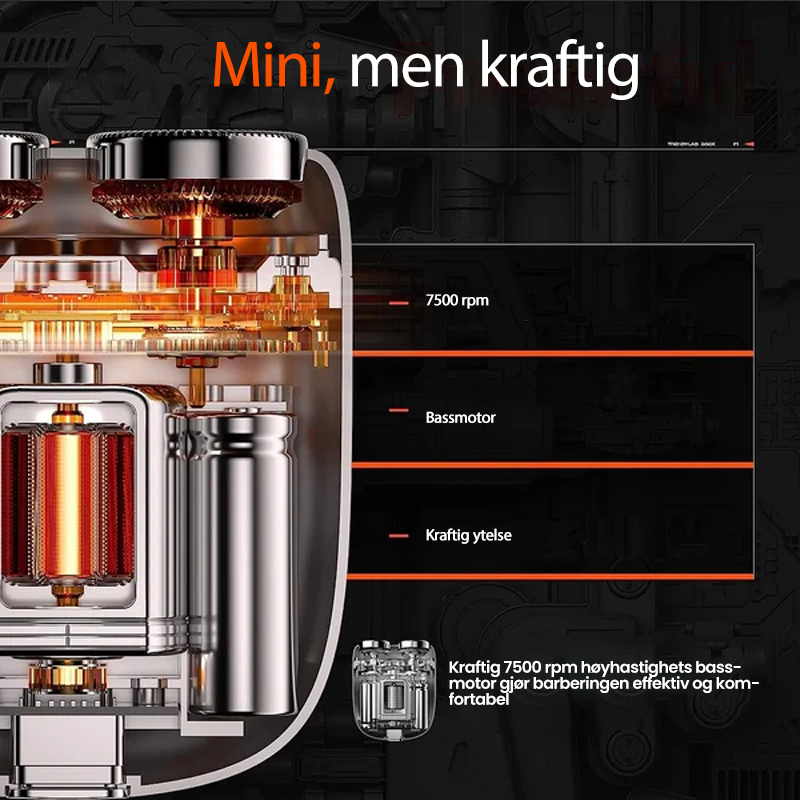 Oppladbar, Vanntett, Kompakt Elektrisk Barberhøvel for Hjem, Bil, Reise