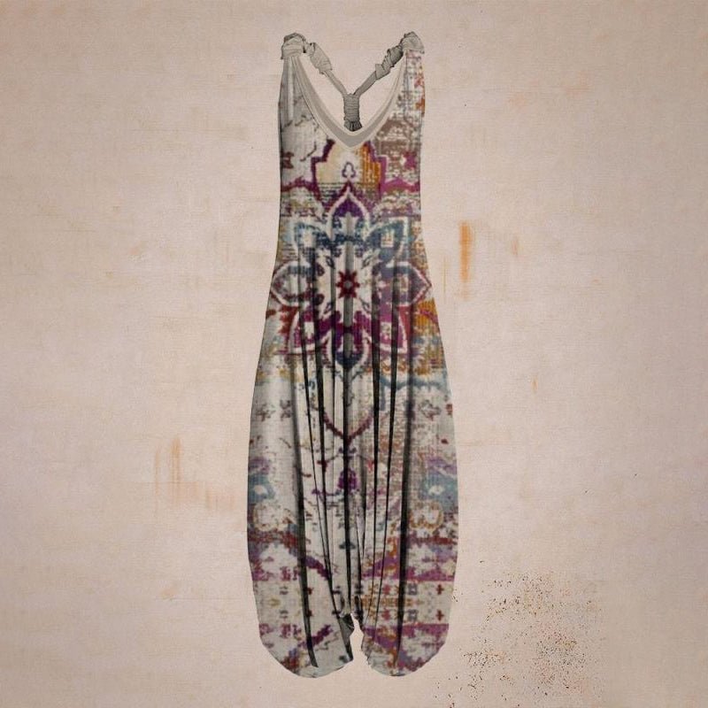 Forhåndssalg - Tanktop jumpsuit med tropisk trykk - NordHjem