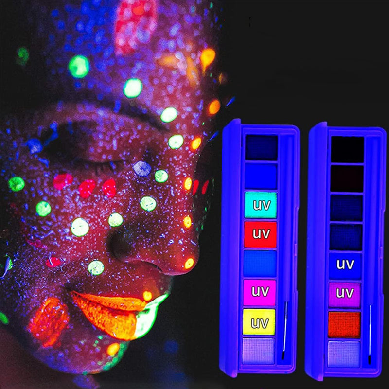 Vannløselig fluorescerende sminkepalett