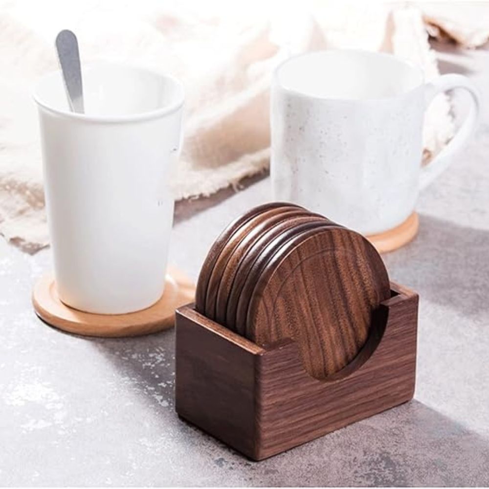 Glassbrikker i tre i japansk stil | Sett med 6