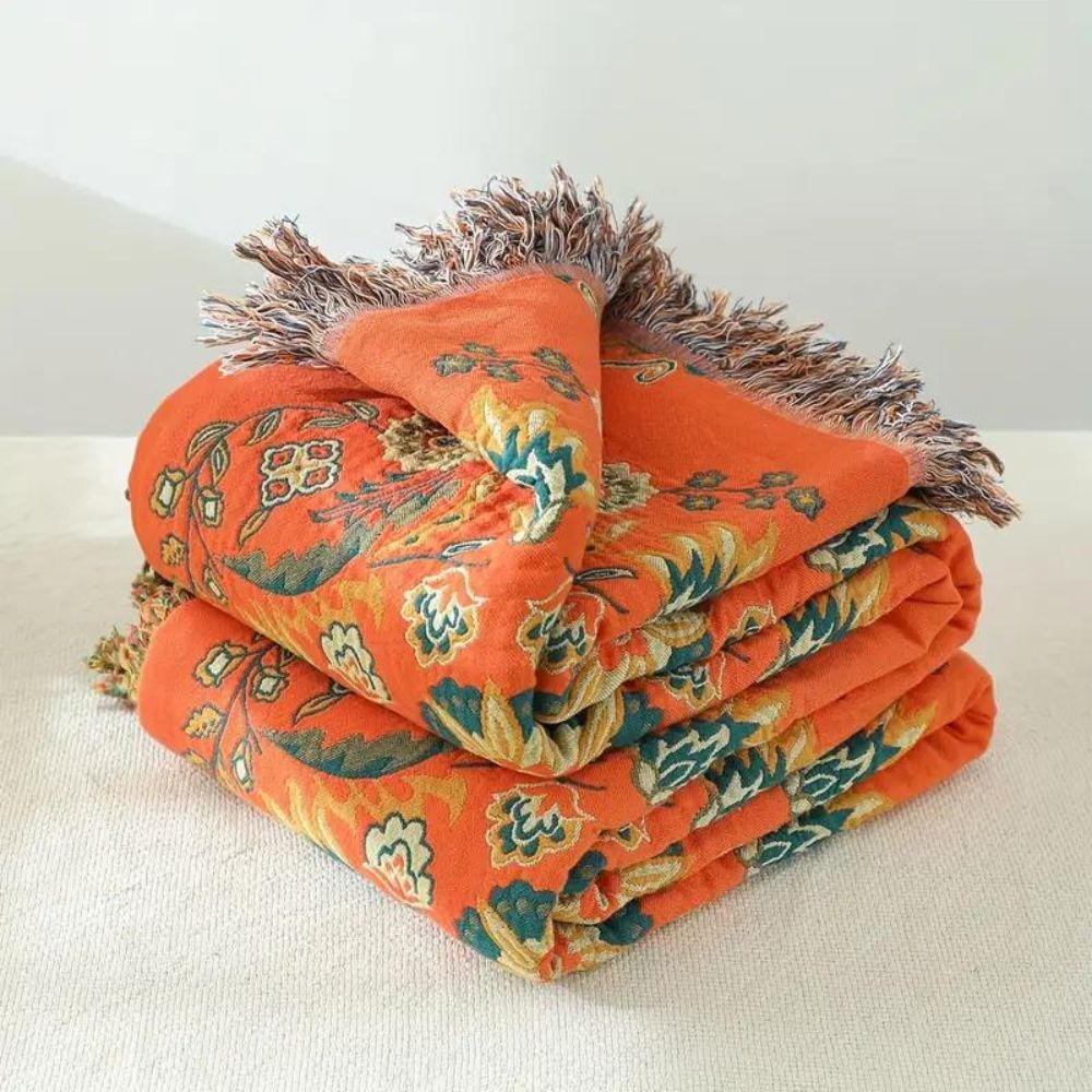 Marigold vendbart bomullspledd