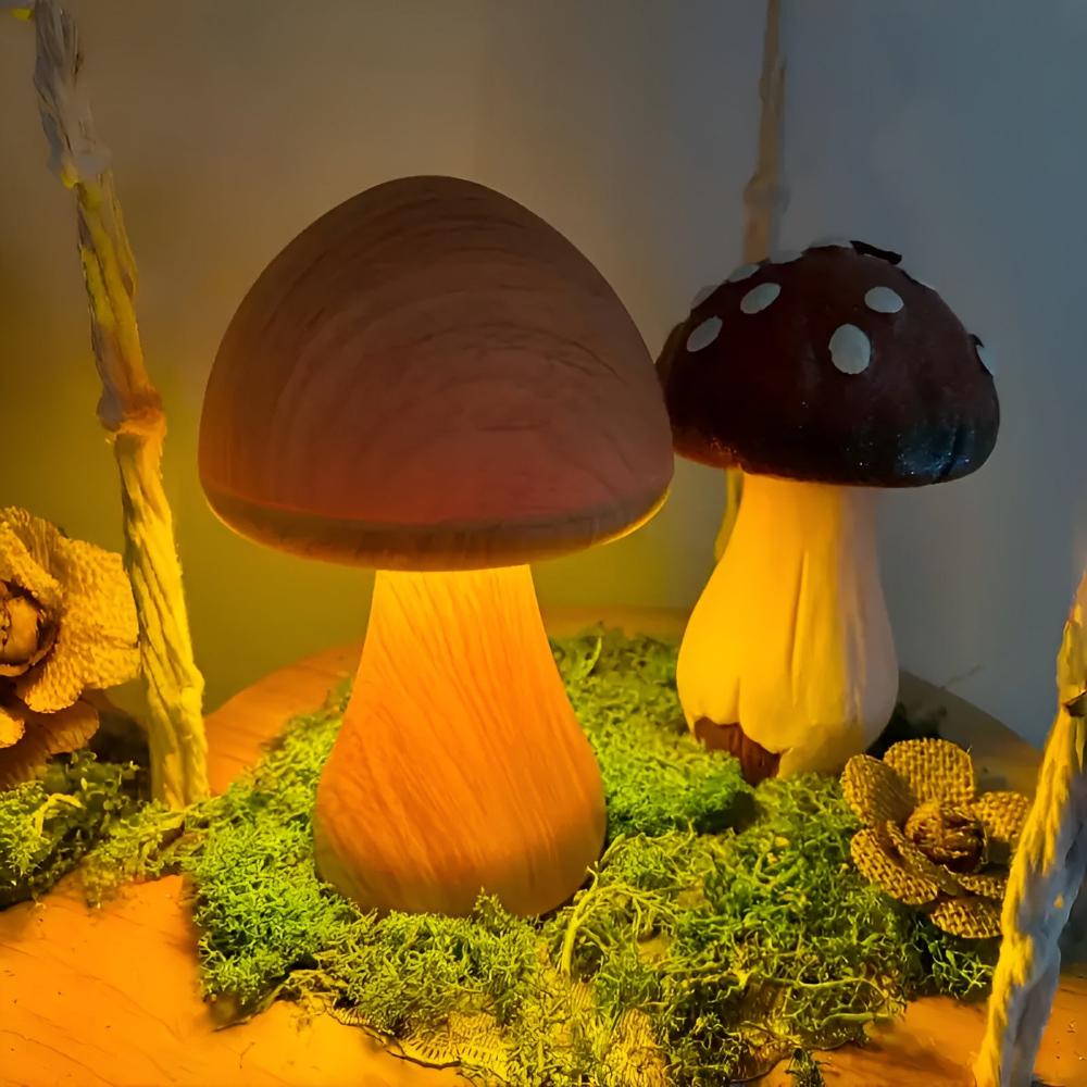 Trelampe formet som sopp – Natur Glow