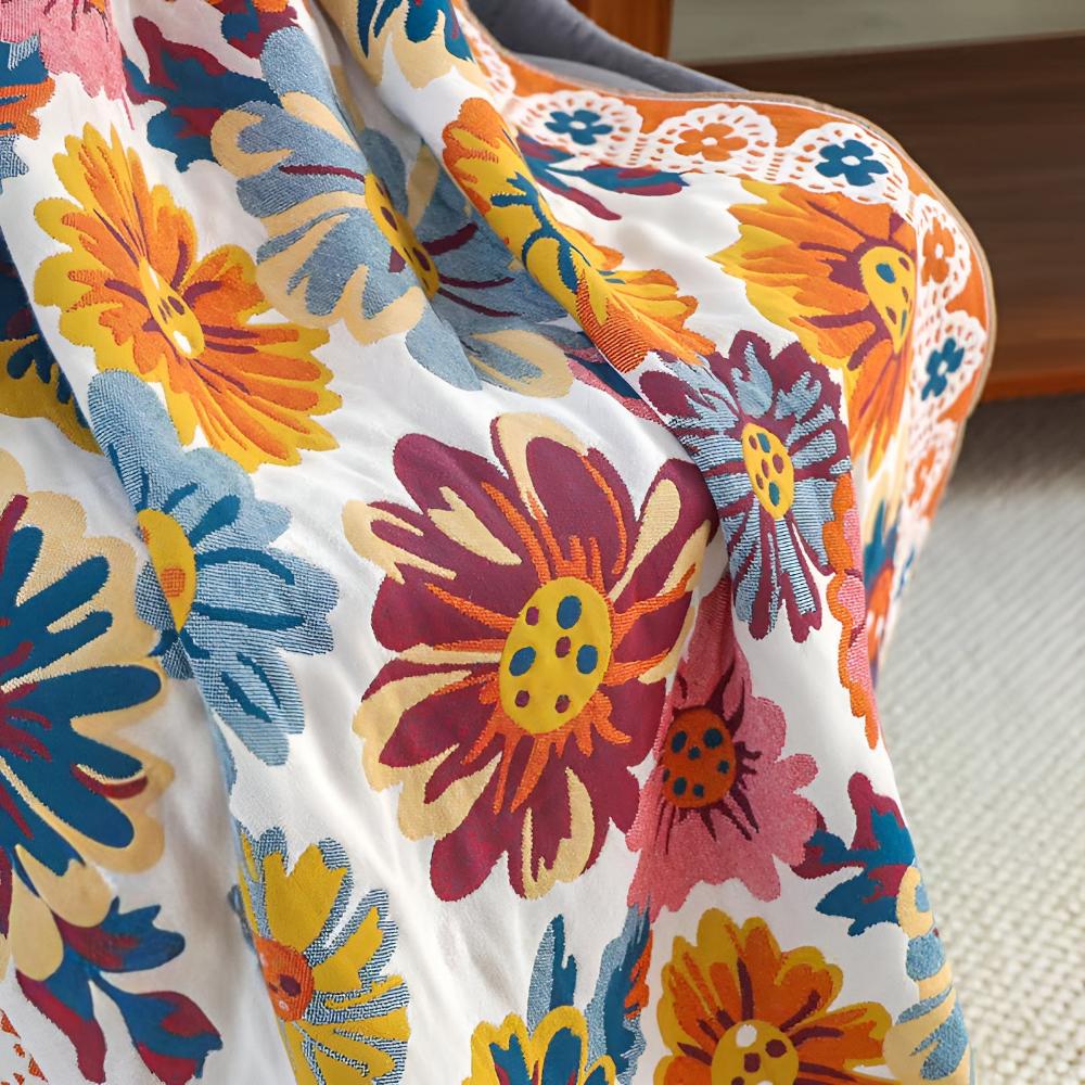 Badehåndkle med blomsterfest