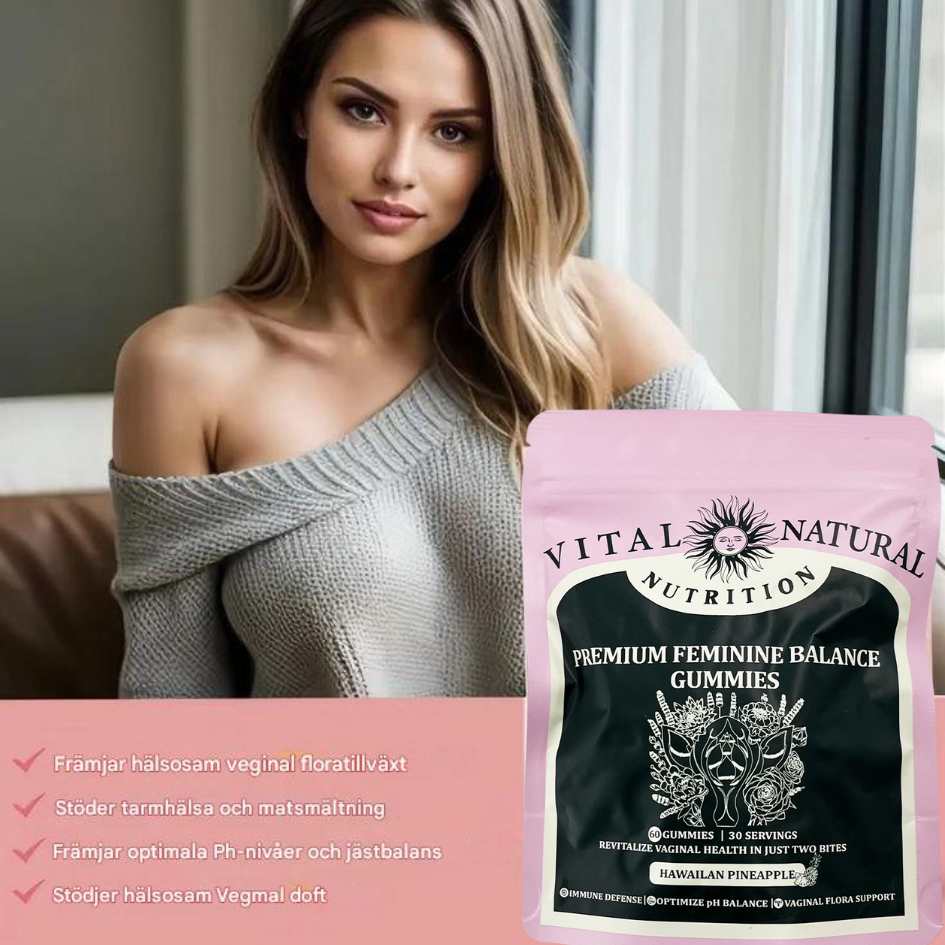FemVera pH-balanse gummies med ananassmak, 60 stk per pakke