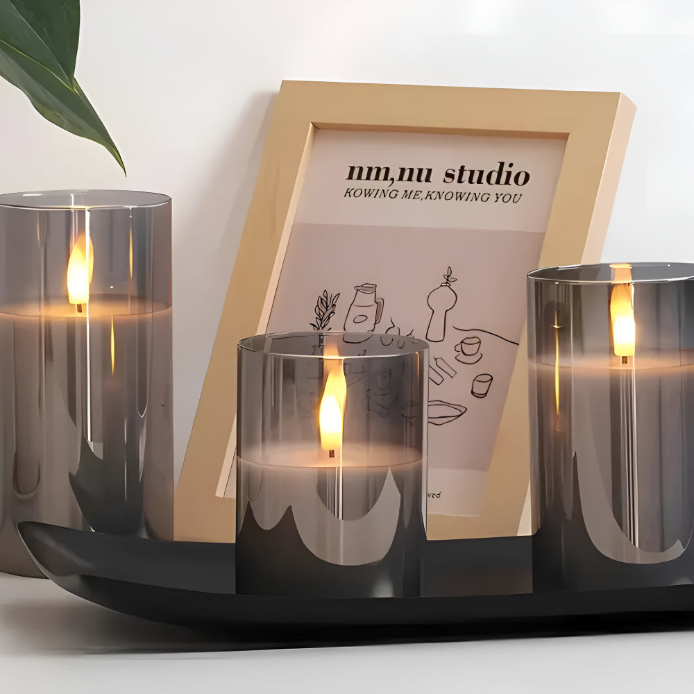 Eteriske 3D-lys uten flamme | Sett med 3