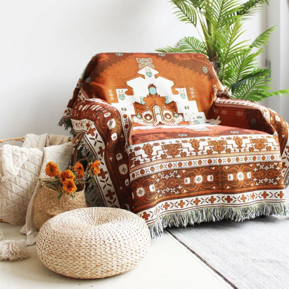 Elegant boho-pledd med mønster