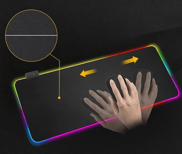 RGB Gaming Musematte med 13 Lysmoduser, Nano - Teksturert Overflate & Skli - Sikker Bunn - NordHjem