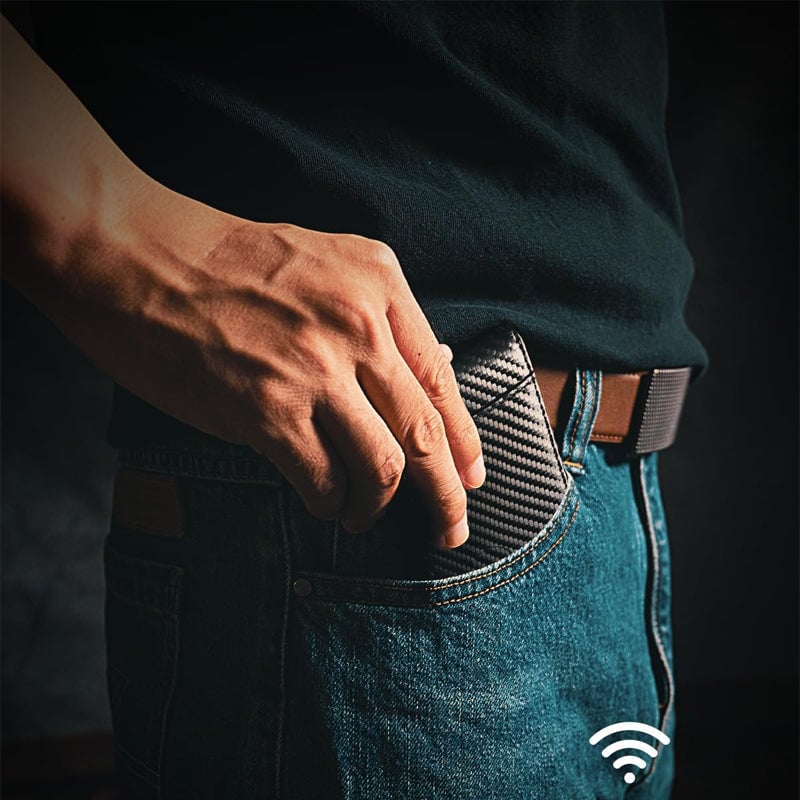 Tyverisikret kortholder i ekte lær