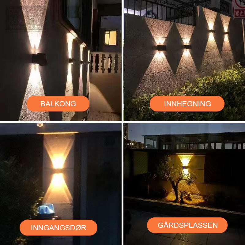 Solar utendørs vegglampe