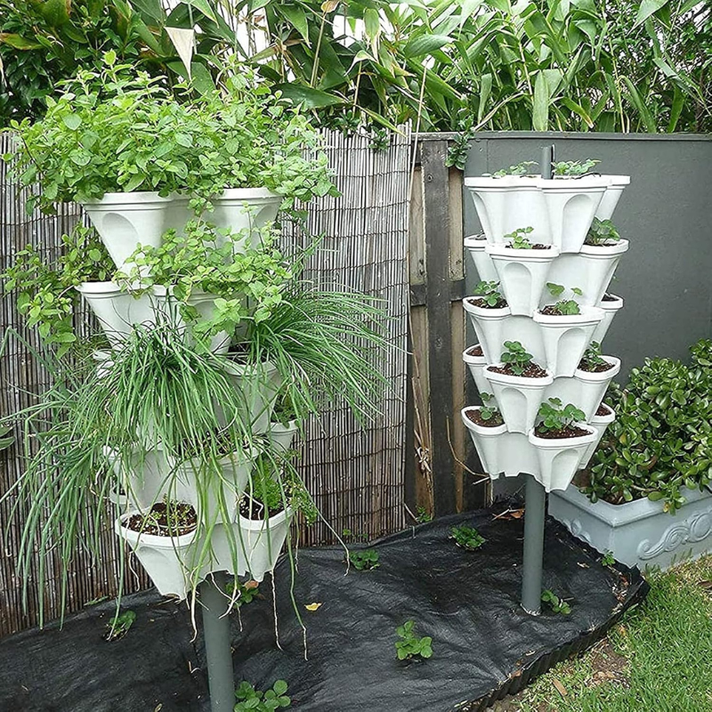 FlowerPots 1+1 GRATIS: Multi-Lags Stablebare Tårn Blomsterpotter
