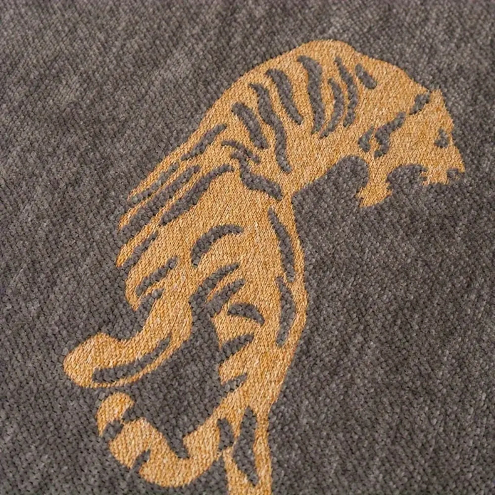 Safari chenille-sofatrekk med tigermotiv