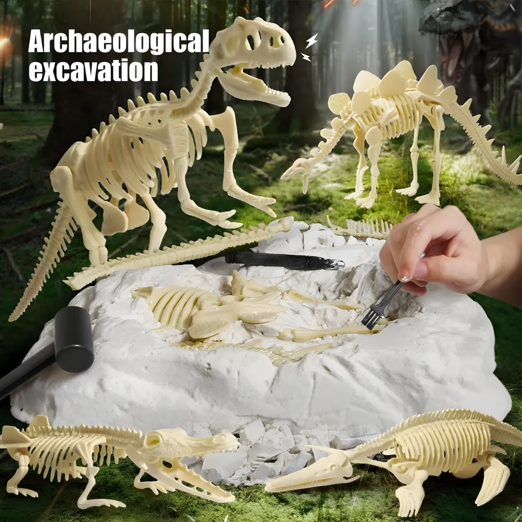 Kletshuts™ SkeletonDinosaur: Lærerikt Skjelett Dinosaur Fossil Grav Sett