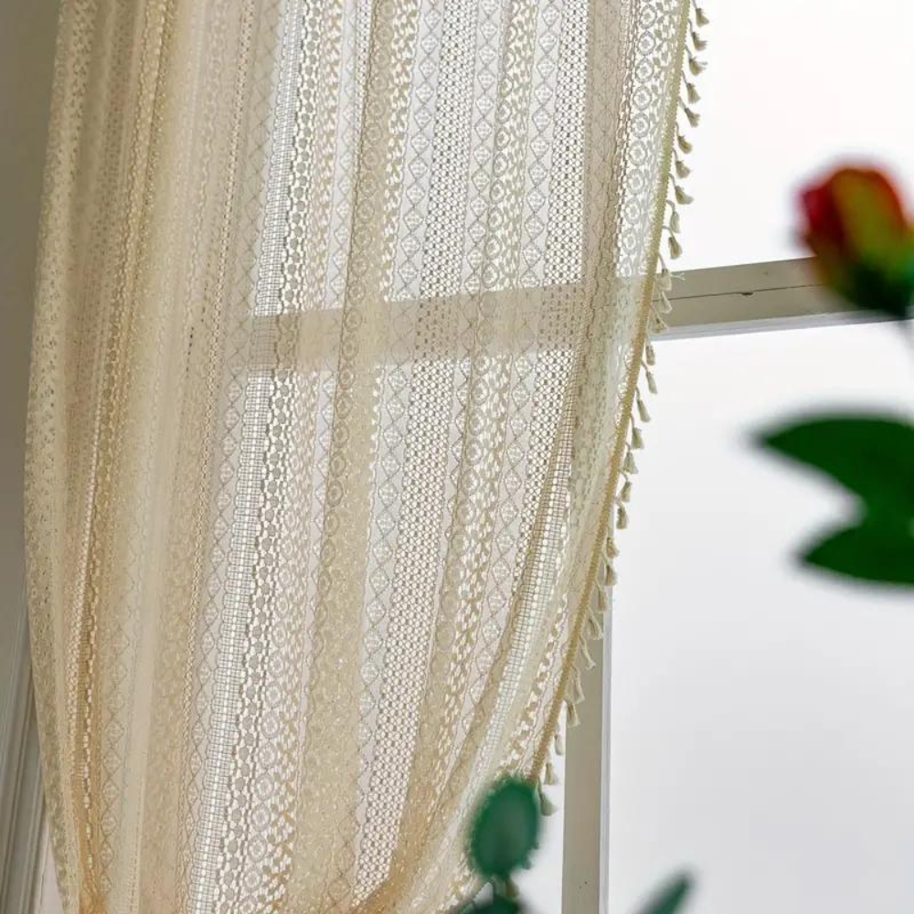 Elegant heklet boho-gardin – 59"x40"