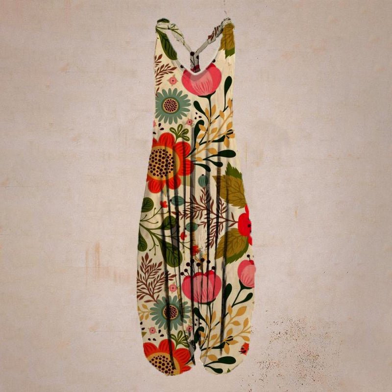Forhåndssalg - Tanktop jumpsuit med tropisk trykk - NordHjem