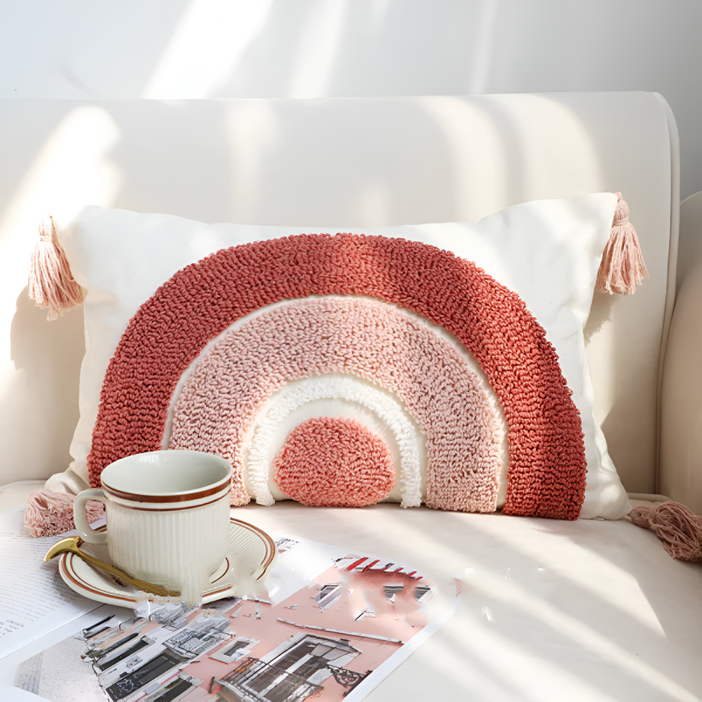 Tuftet brodert boho-putetrekk