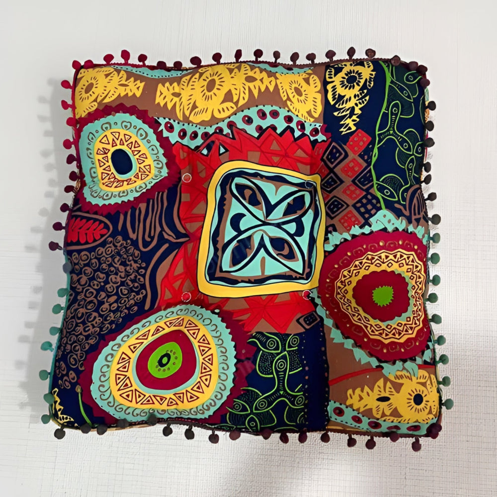 Firkantet gulvpute i boho-stil