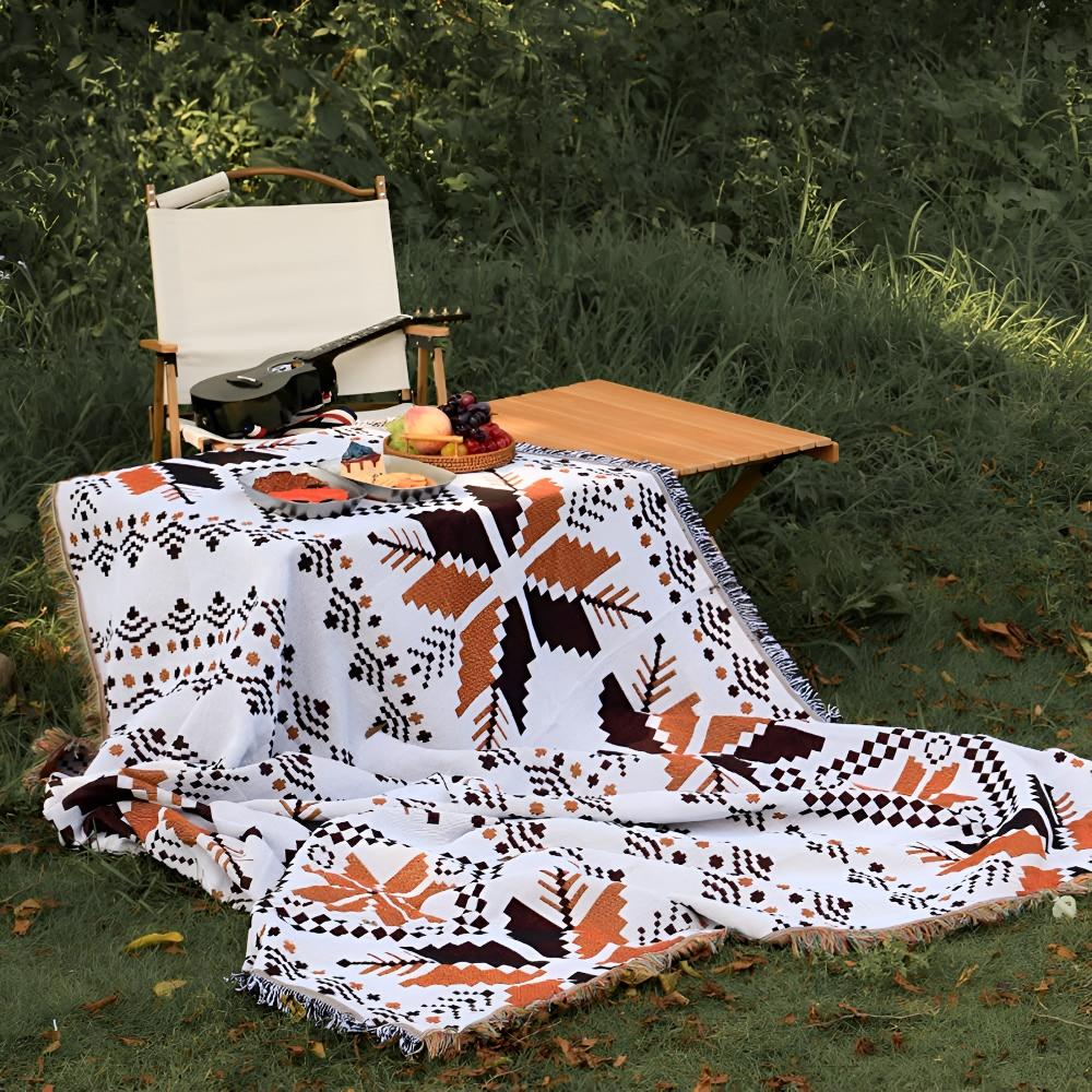 Piknikmatte med marokkansk boho-mønster