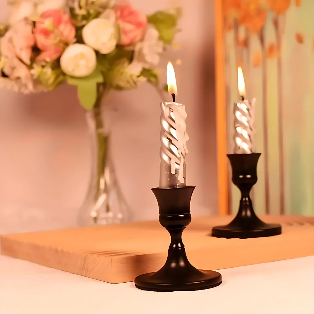 Skinnende vintage lysestaker | Sett med 2
