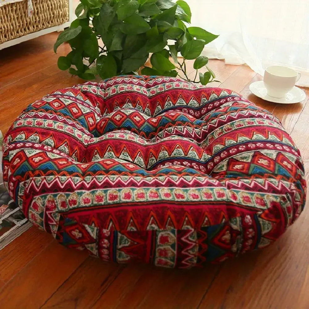 Rund boho-pute til allsidig sitteplass