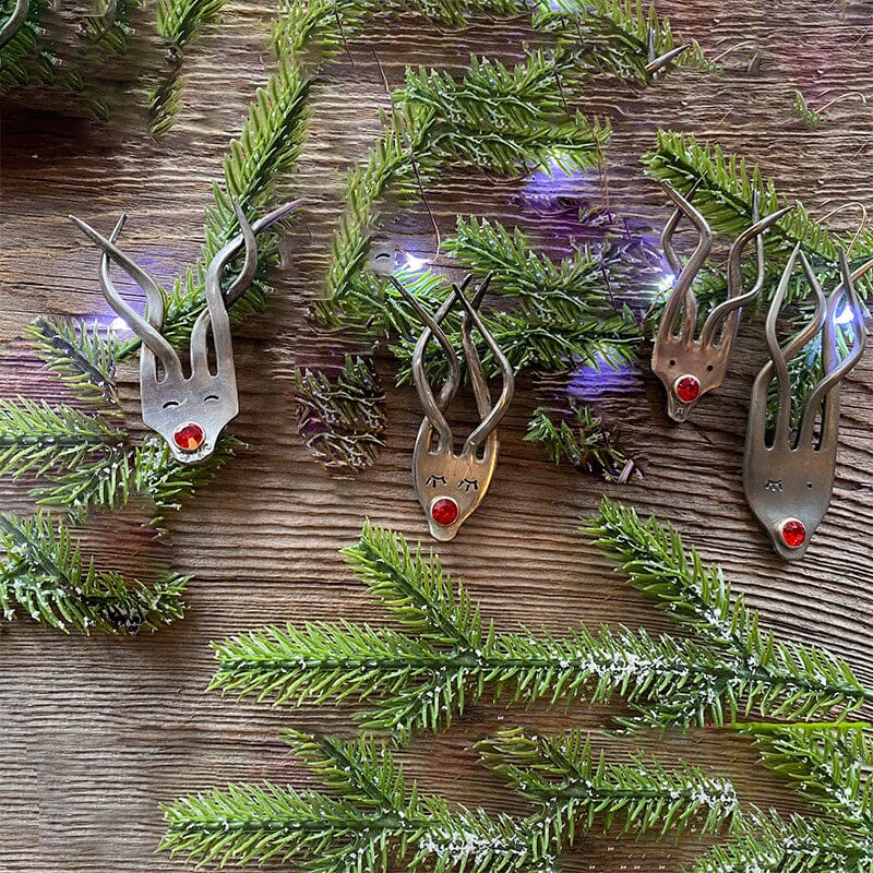 Morsom gaffel reinsdyr ornament