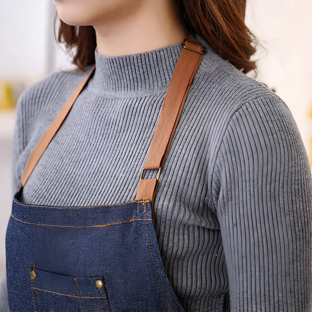 Justerbart denimforkle