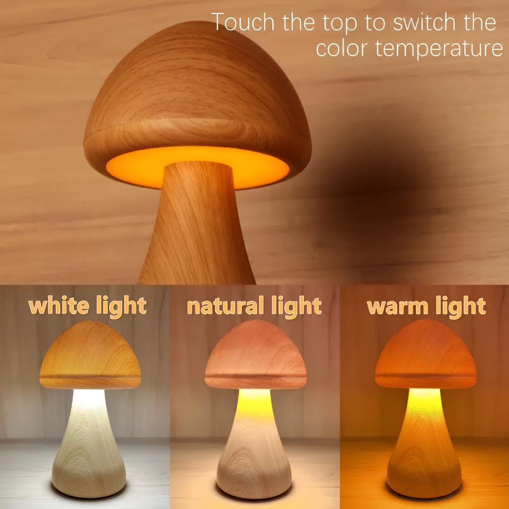 Trelampe formet som sopp