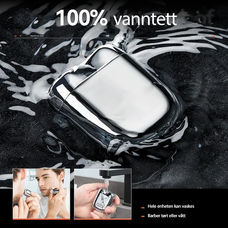 Oppladbar, Vanntett, Kompakt Elektrisk Barberhøvel for Hjem, Bil, Reise