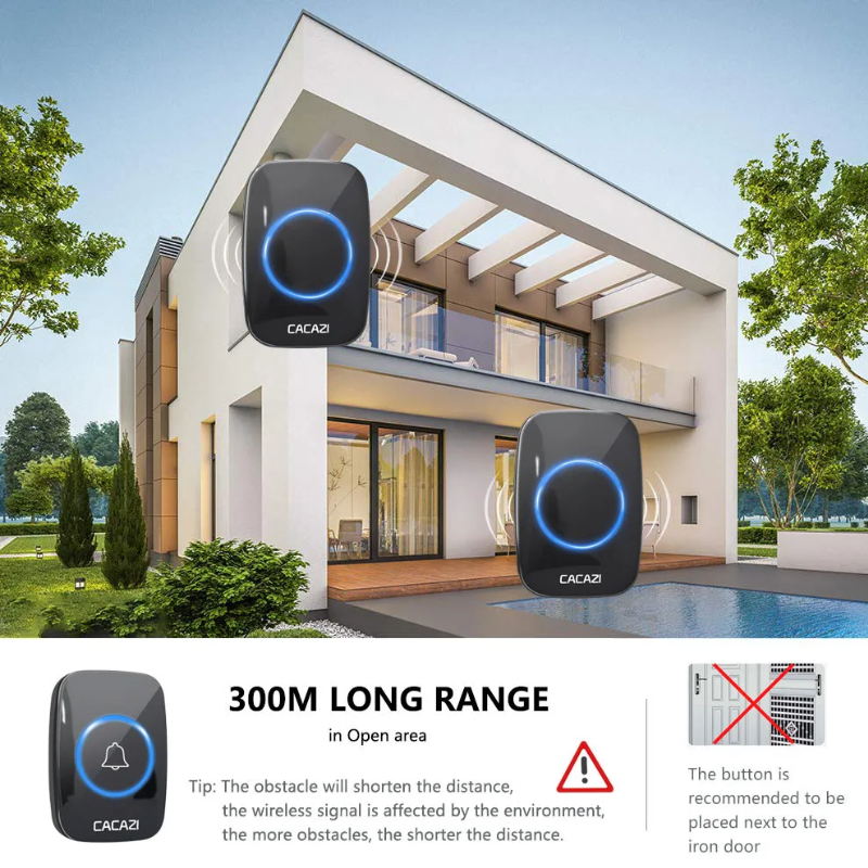 Globetrek° WirelessDoorbell: Smart Enkel Installasjon Trådløs Dørklokke