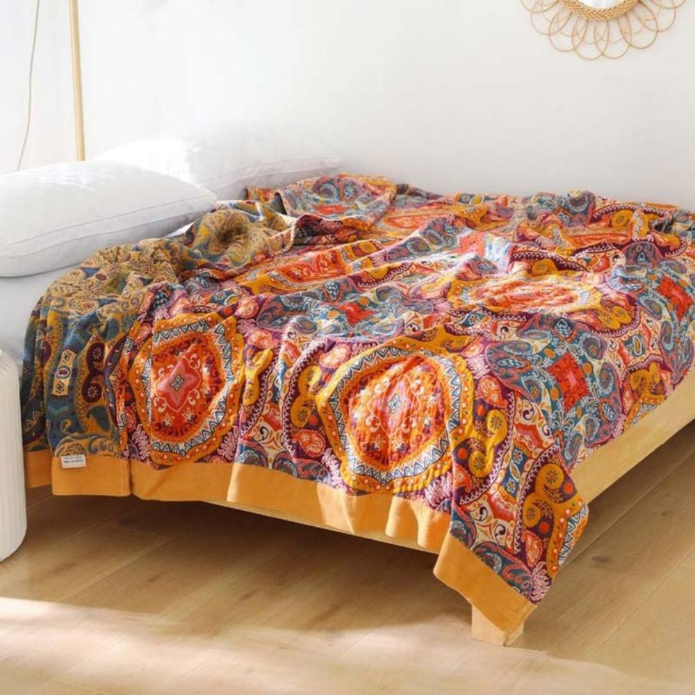 Sunrise Boho vendbart bomullspledd