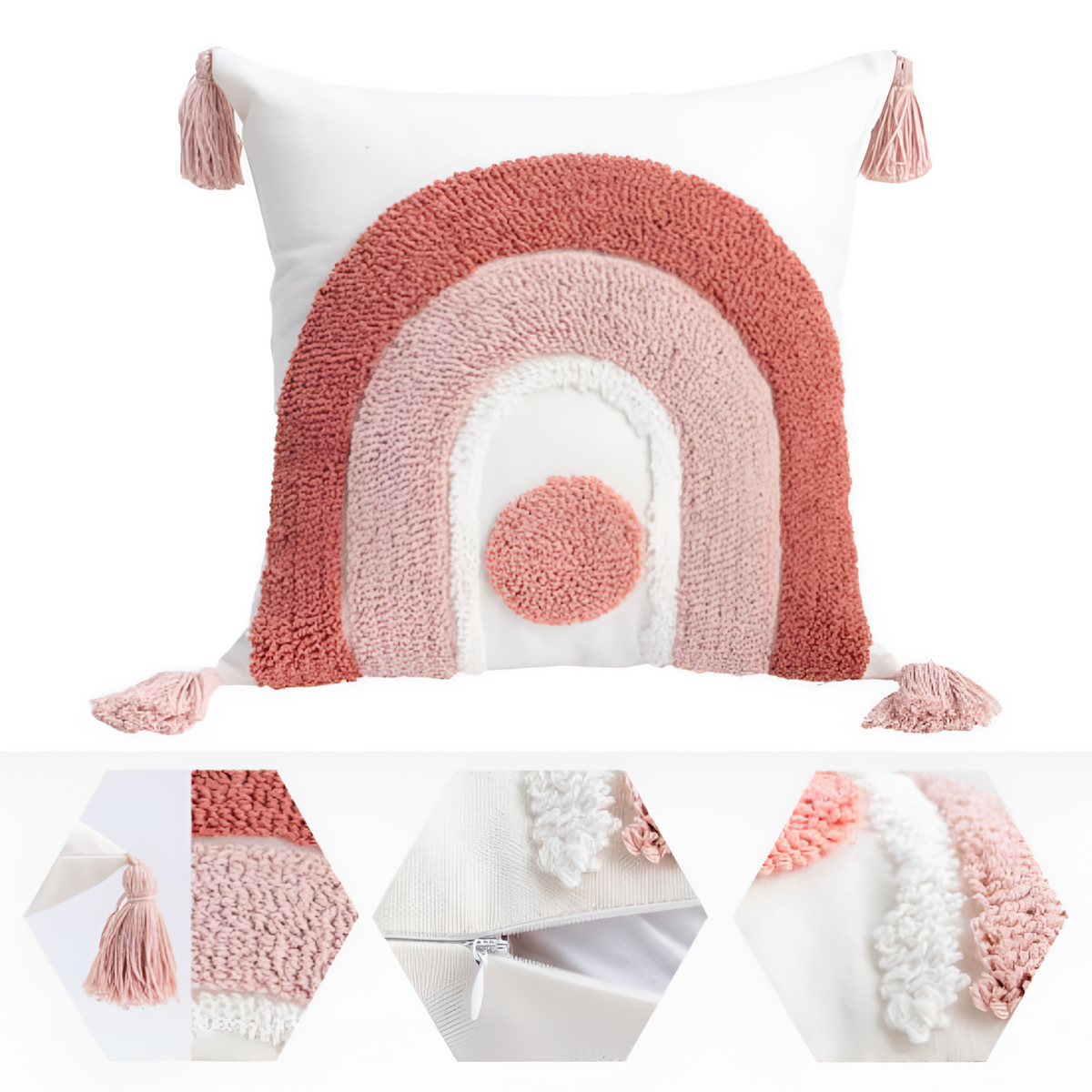 Tuftet brodert boho-putetrekk