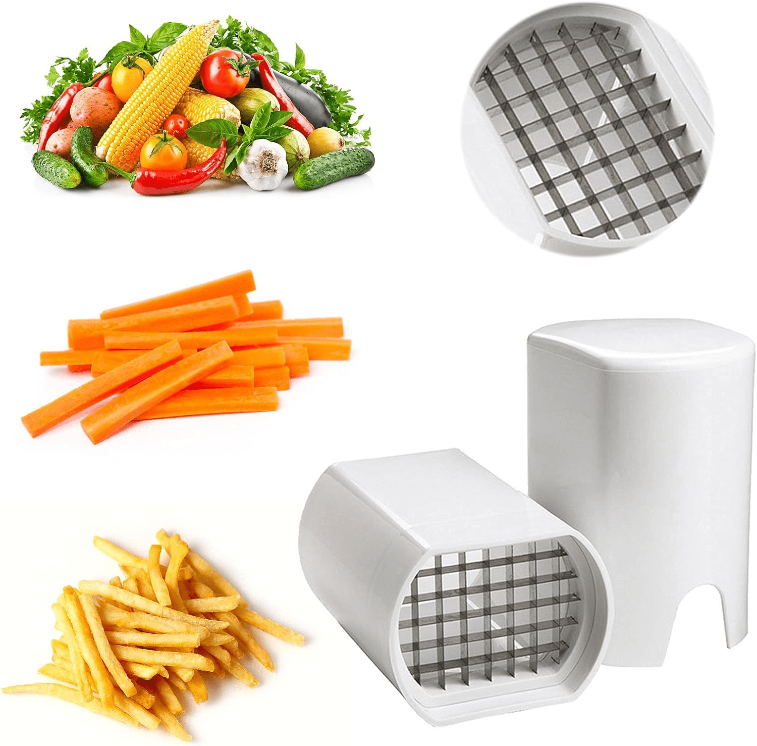 Rustfri Pommes Frites Kutter – Enkel, Sikker og Effektiv Grønnsakshakker - NordHjem