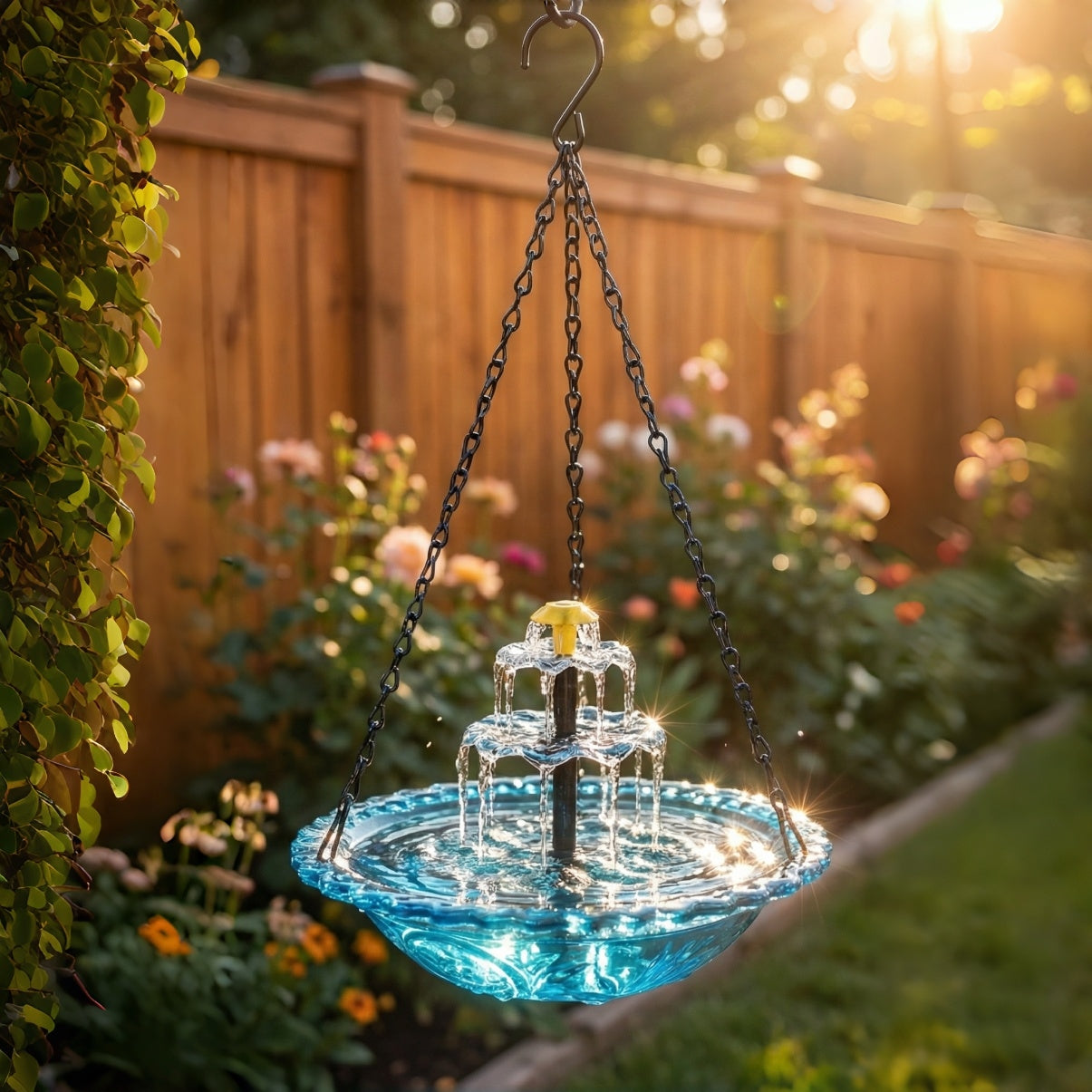 BirdbathFountain - Solcelledrevet Hengefuglebad Lagdelt Fontene