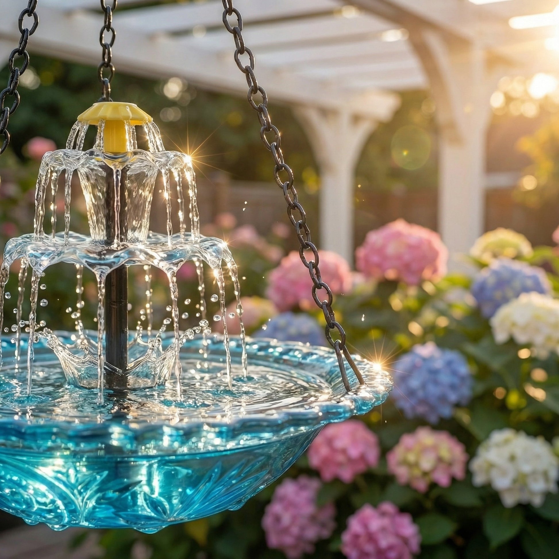 BirdbathFountain - Solcelledrevet Hengefuglebad Lagdelt Fontene