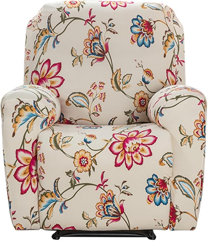 Trekk til reclinerstol med blomstermotiv