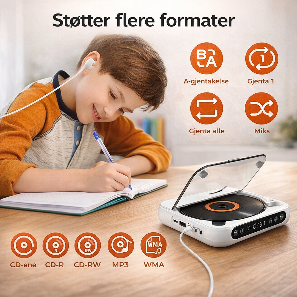 PureSound CD-afspiller™ | Genopdag musikken med krystalklar lyd hvor som helst