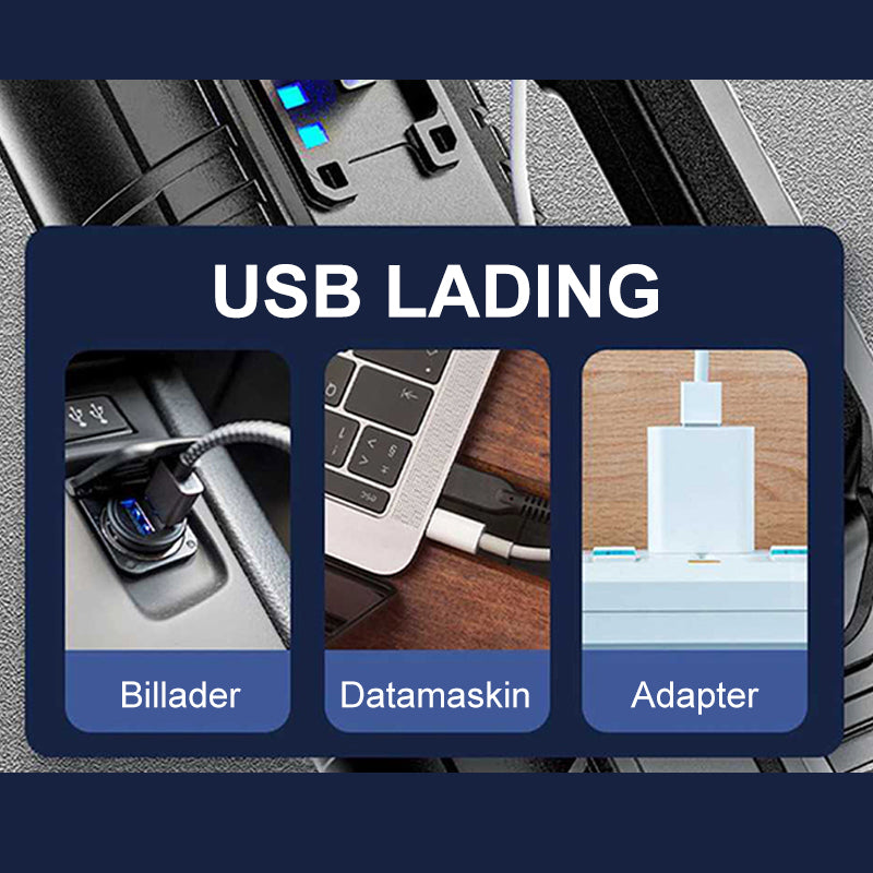 Supersterk elektronisk håndlommelykt