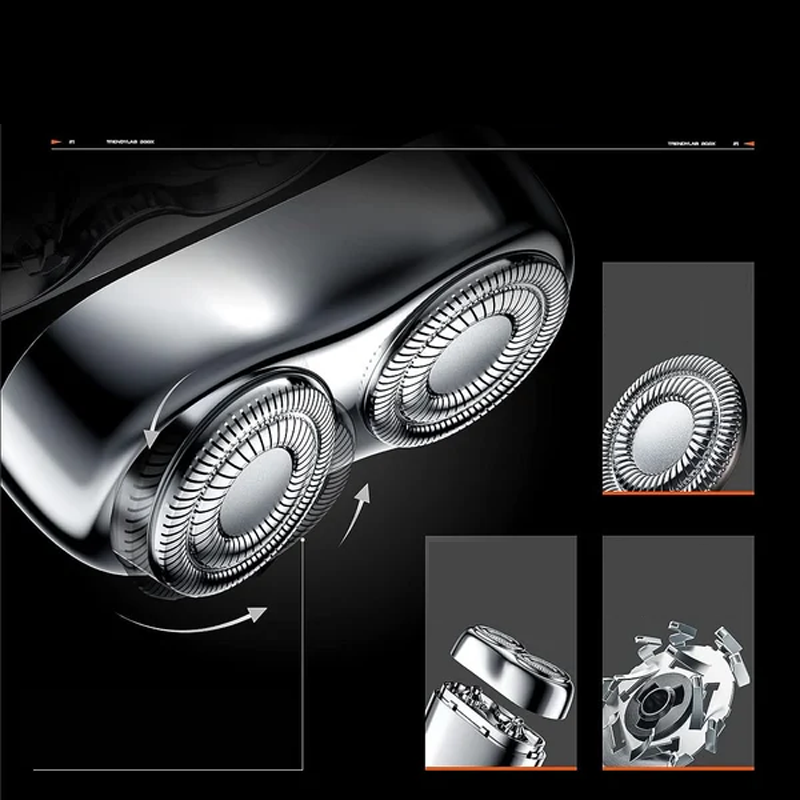 Oppladbar, Vanntett, Kompakt Elektrisk Barberhøvel for Hjem, Bil, Reise