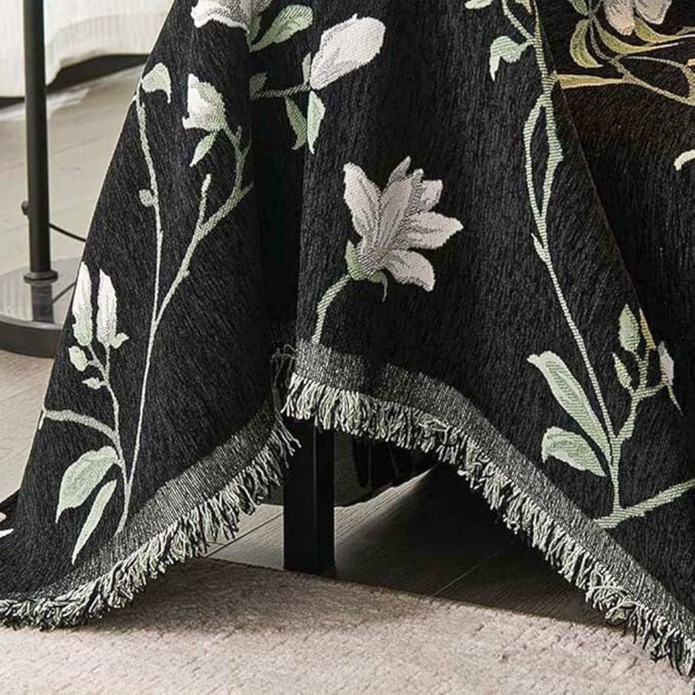 Vintage sofatrekk i blomstret chenille