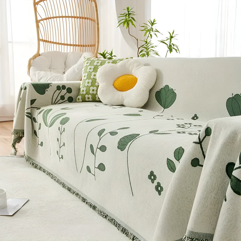 Moderne vendbart sofatrekk med blomster