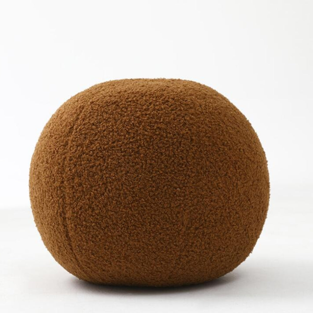 Ballformet plysjpute i bouclé