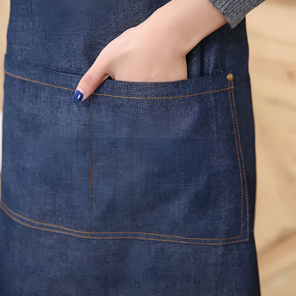 Justerbart denimforkle
