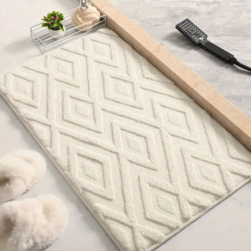 Badematte i diamantjacquard