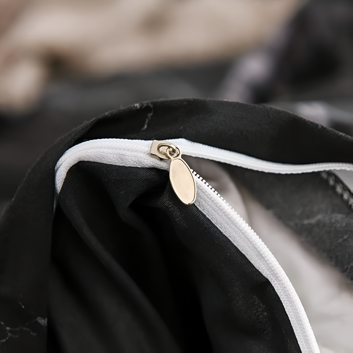 Luxe Black Marble | Dynetrekksett i 3 deler