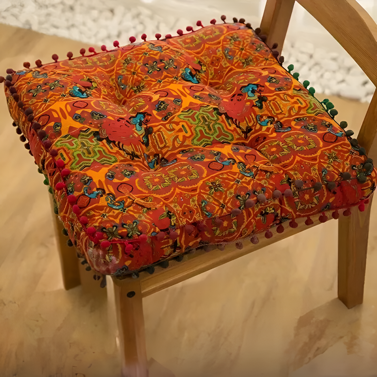 Bohemsk brodert gulvpute