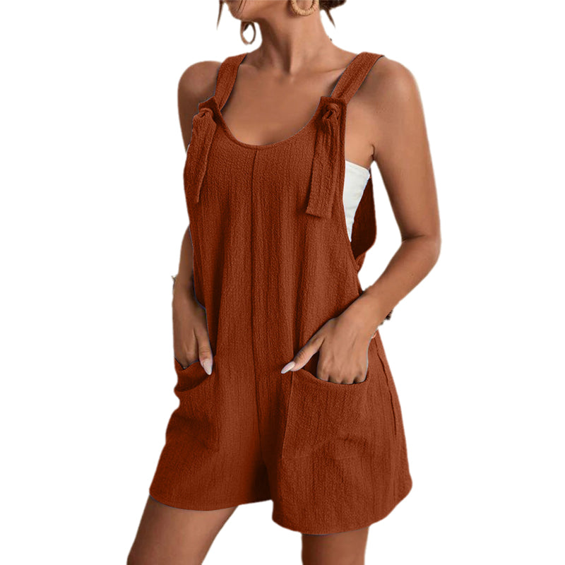 Stilig uformelle u-hals korte jumpsuits for kvinner